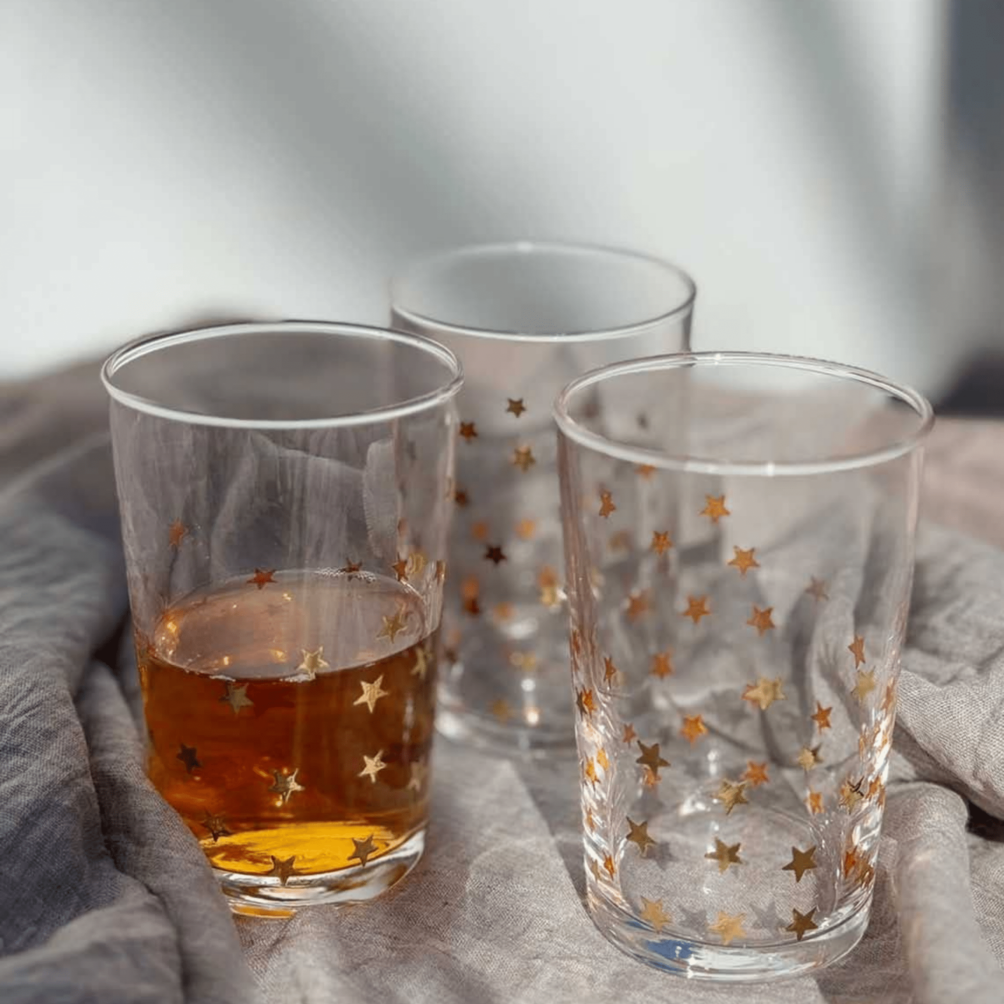 Gold Little Stars Tea Glasses - Set of 6