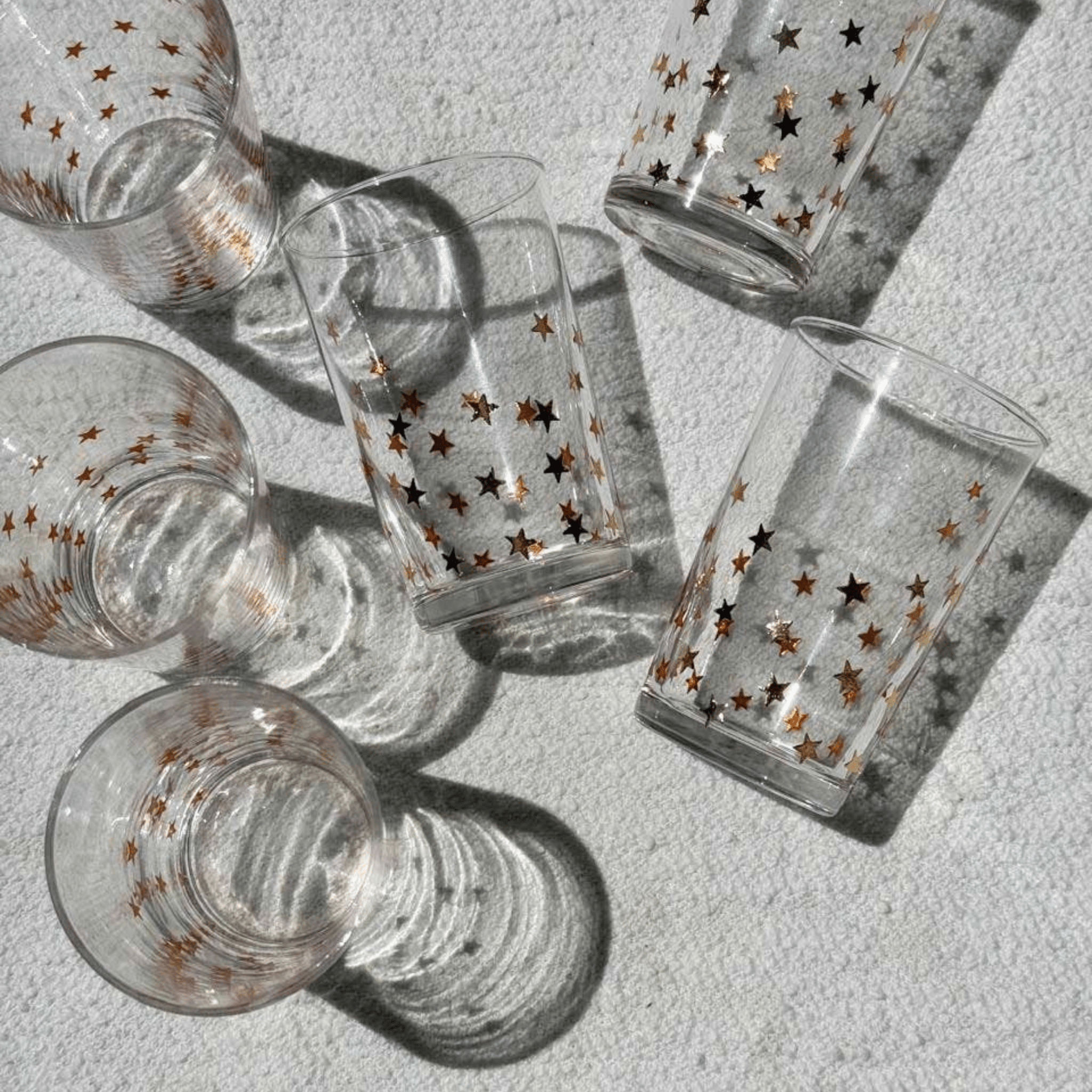 Gold Little Stars Tea Glasses - Set of 6