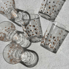 Gold Little Stars Tea Glasses - Set of 6