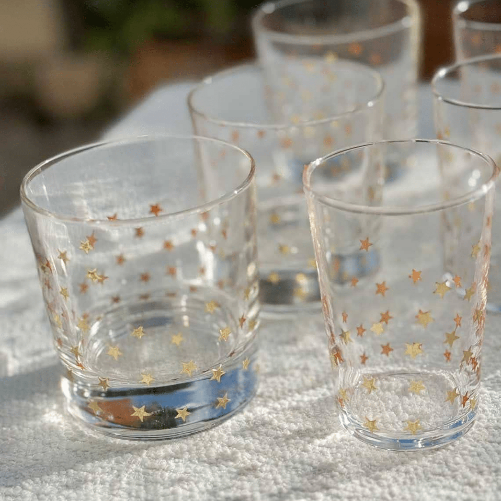 Gold Little Stars Tea Glasses - Set of 6