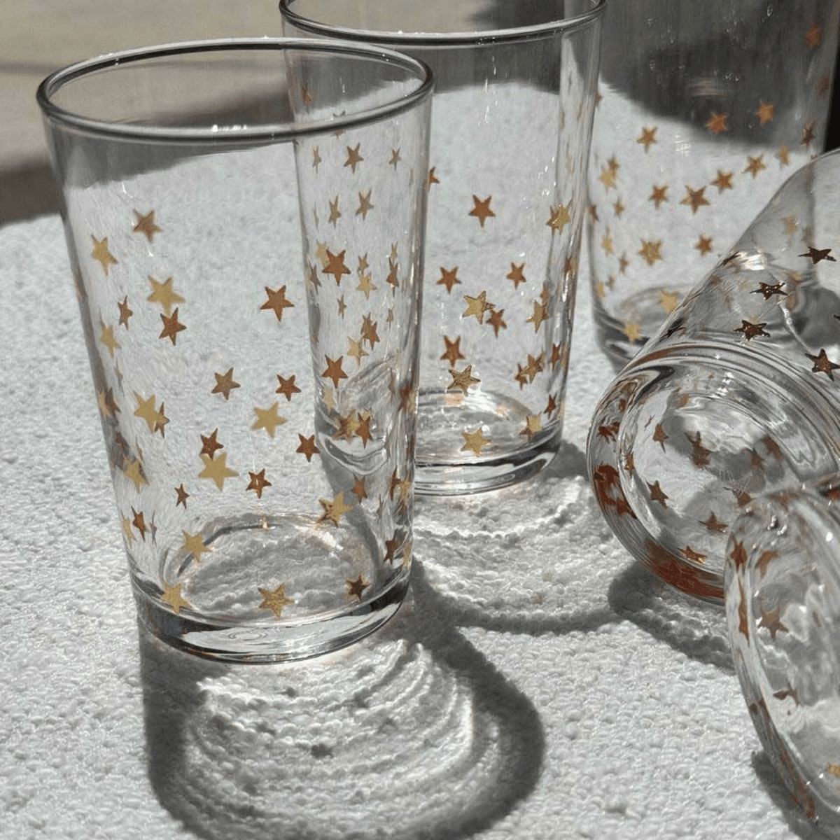 Gold Little Stars Tea Glasses - Set of 6