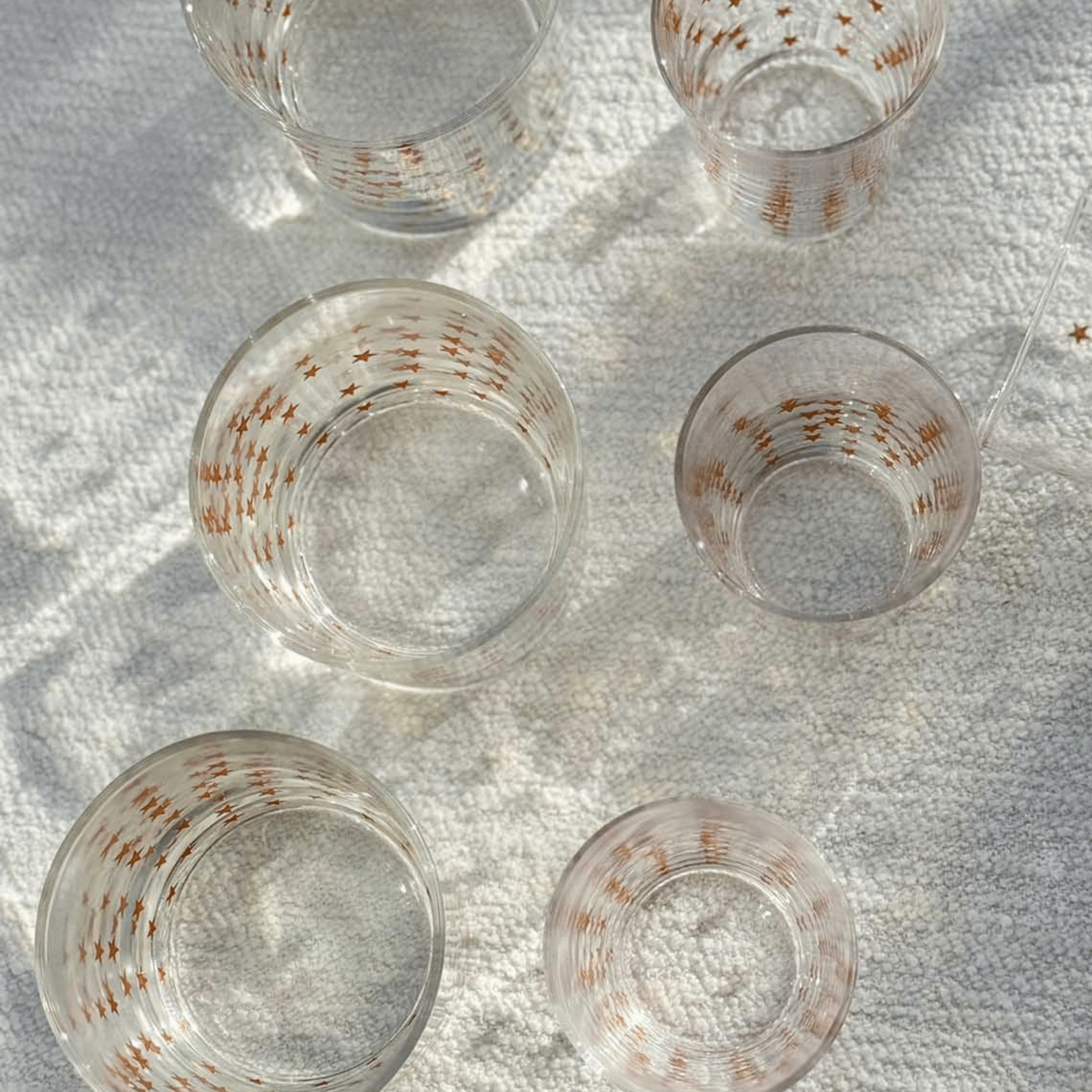 Gold Little Stars Tumbler Glasses - Set of 6