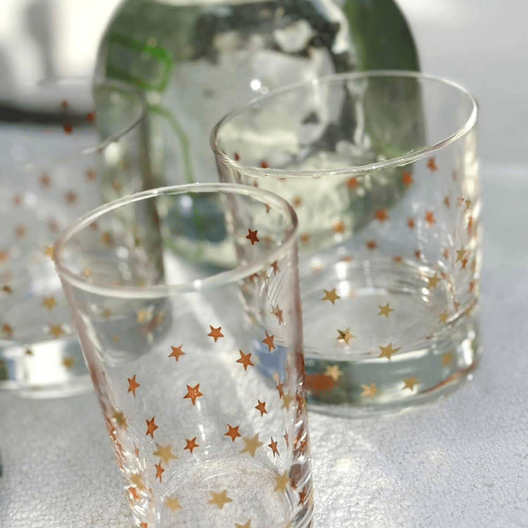 Gold Little Stars Tumbler Glasses - Set of 6
