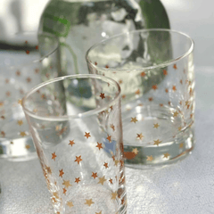 Gold Little Stars Tumbler Glasses - Set of 6