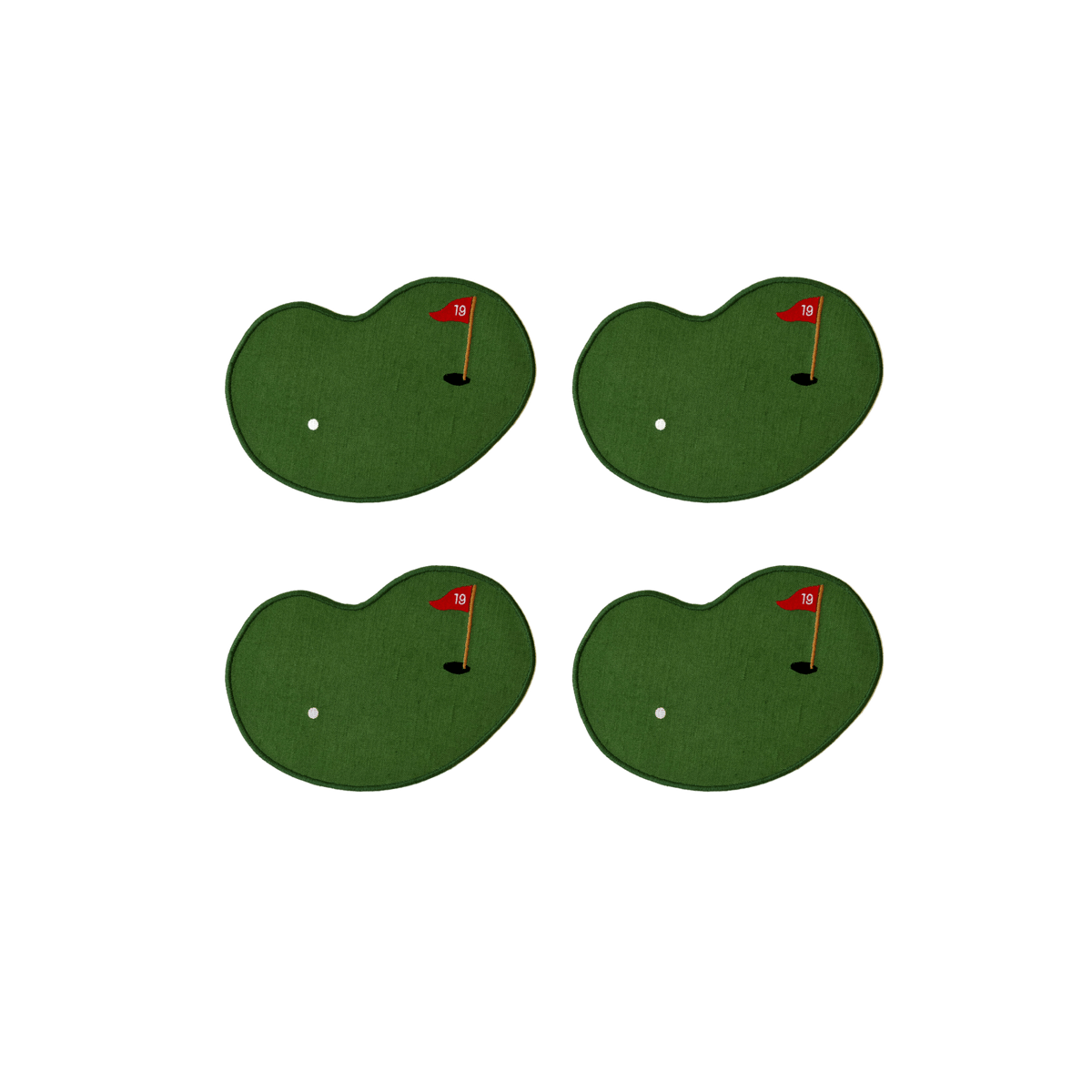 Golf Linen Cocktail Napkins - Set of 4