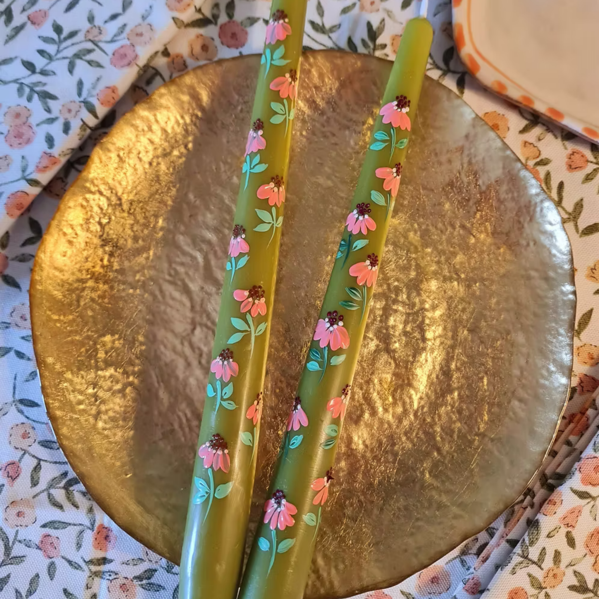 Hand Painted Summer Candle - Set of 2