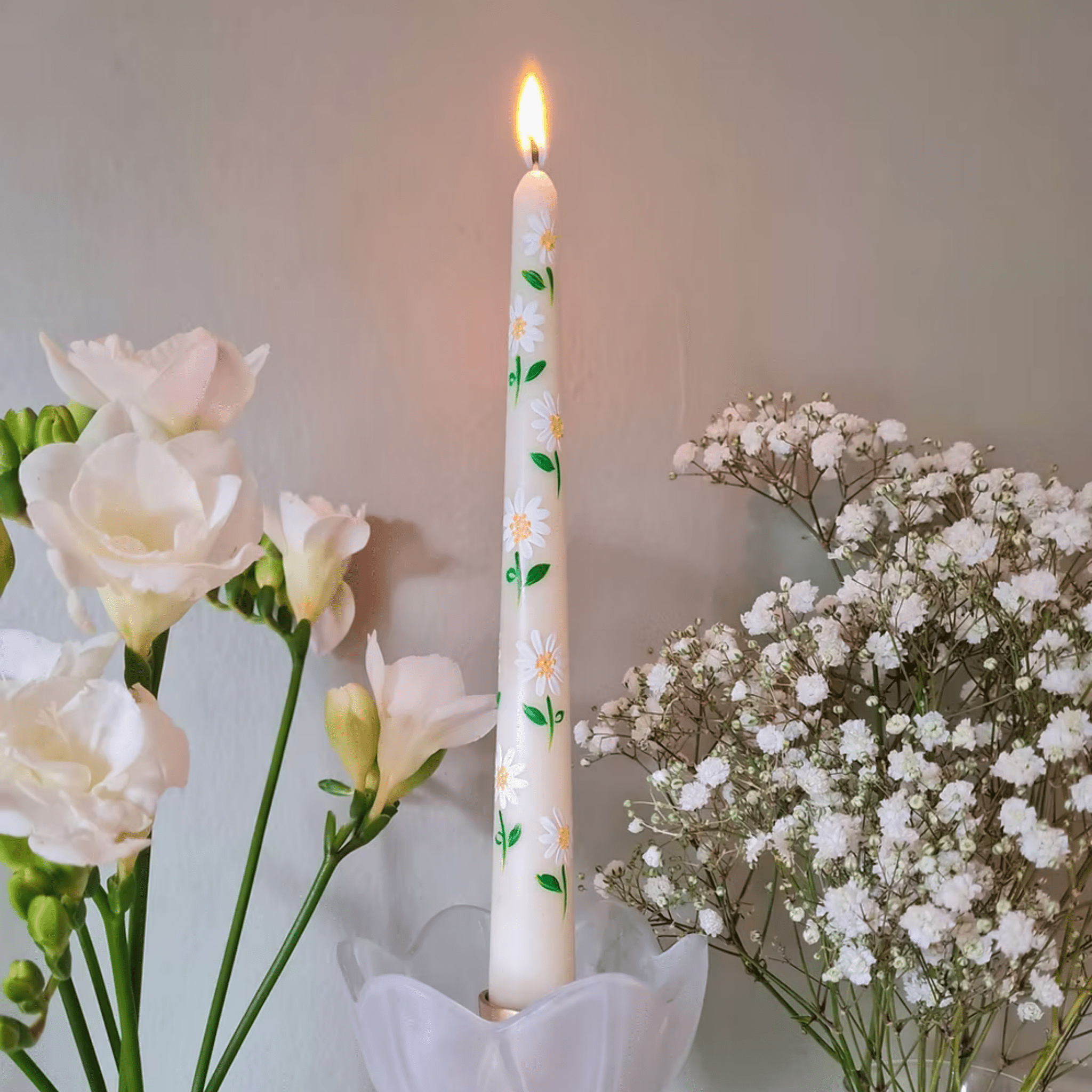 Hand Painted Summer Candle - Set of 2