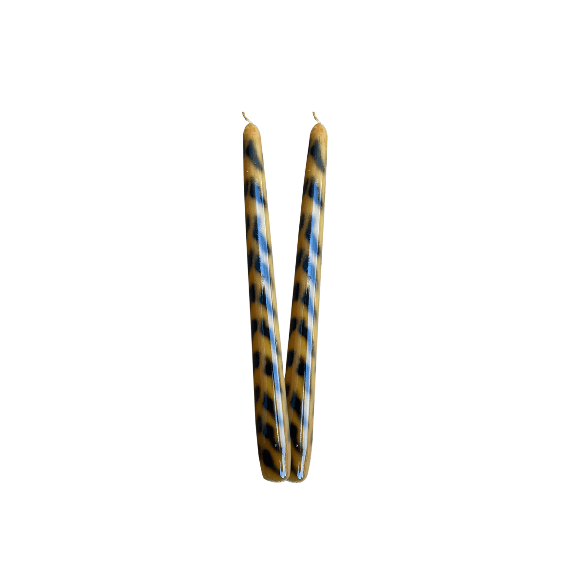 Hand Painted Tiger Wax Candles Set of 2