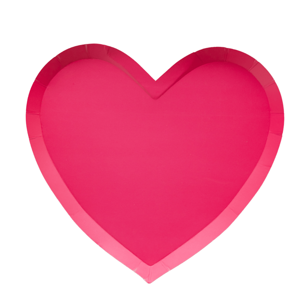 Haute Pink Heart Paper Shaped Plates - Set of 8