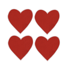 Heart Linen Cocktail Napkins - Set of 4