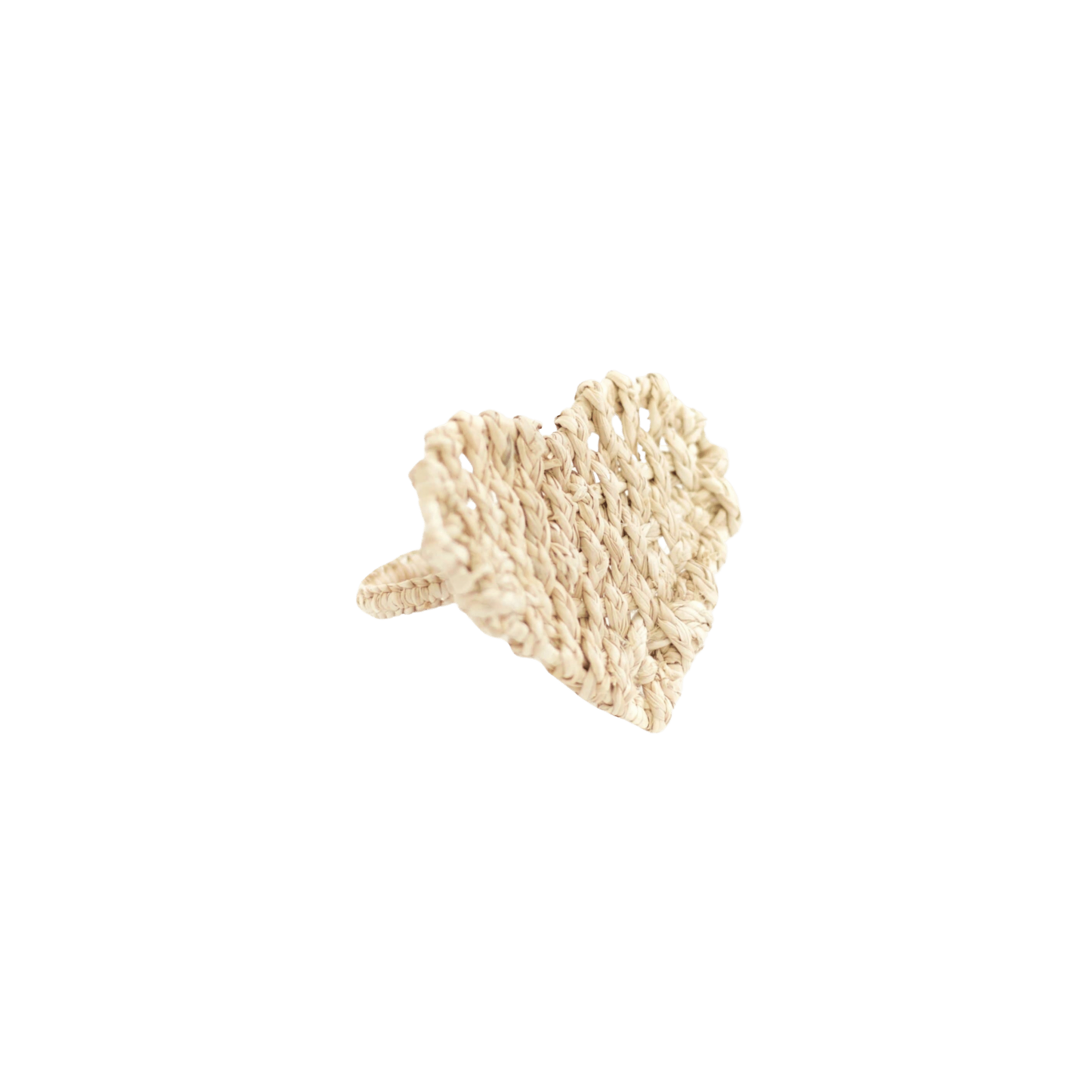 Heart Woven Napkin Ring: Natural