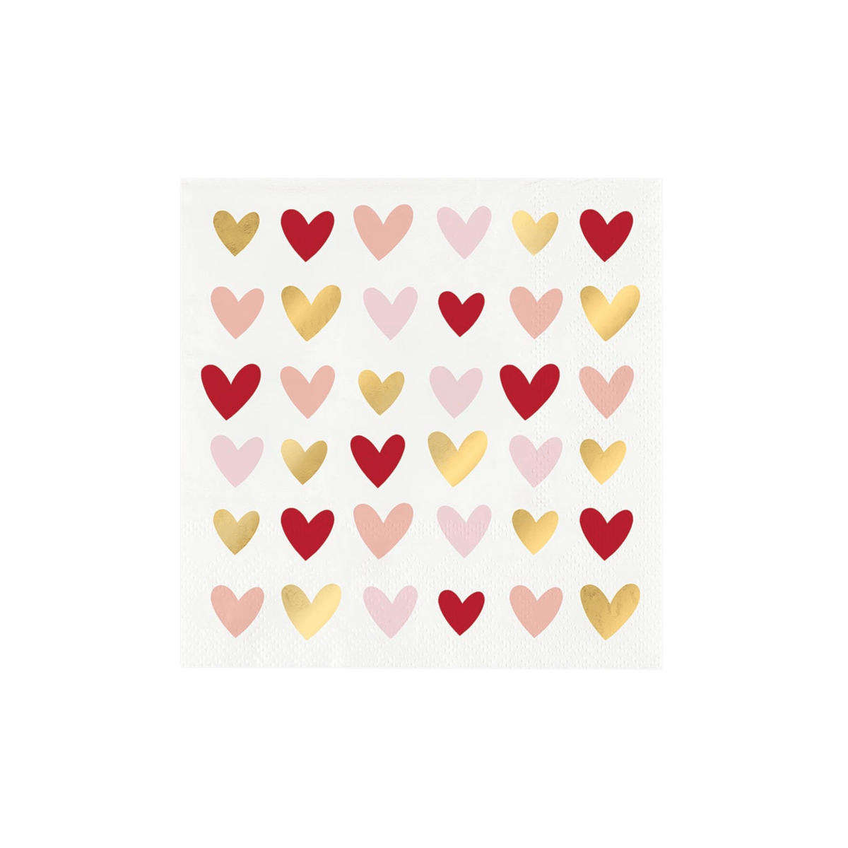 Hearts Foil Napkins - Set of 20