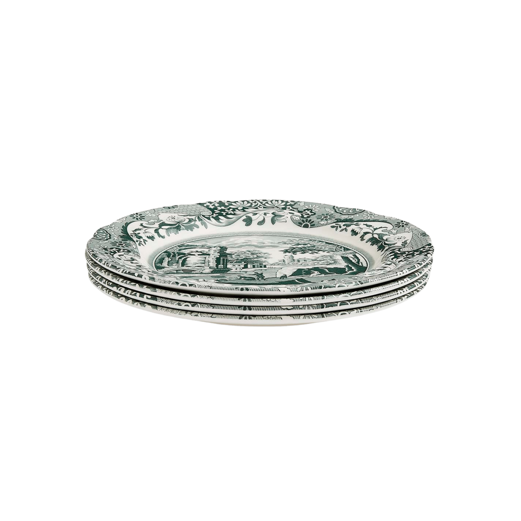 Heritage Green Italian Dinner Plates - Set of 4