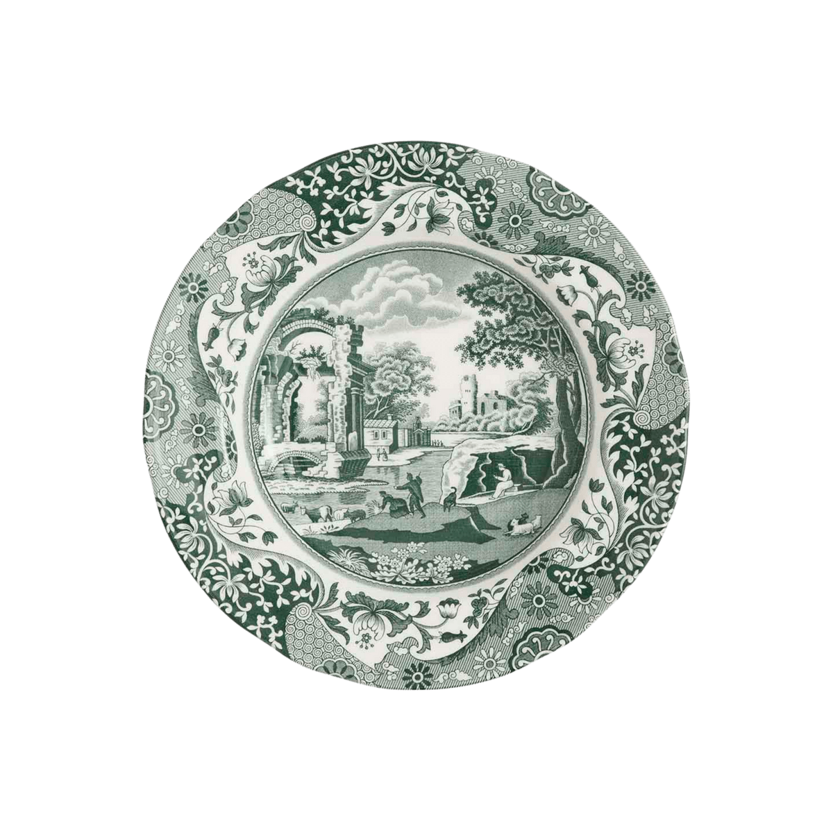 Heritage Green Italian Dinner Plates - Set of 4