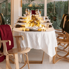 India Hicks Home Canasta Crewel White on White Tablecloth