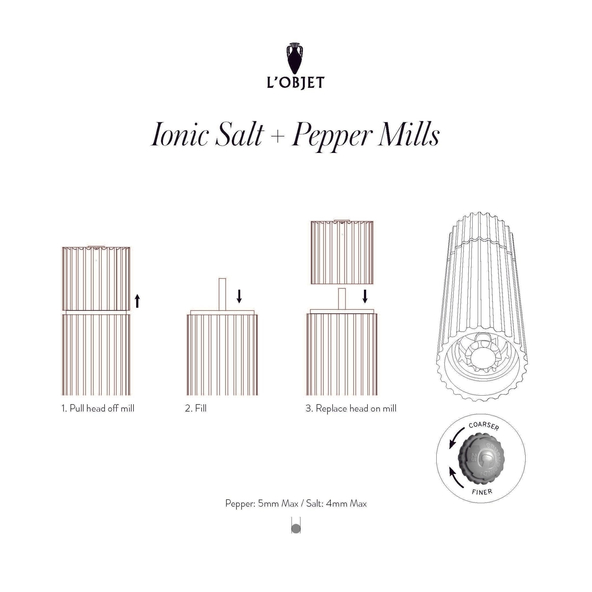 Ionic Salt + Pepper Mills Set in Natural Oak