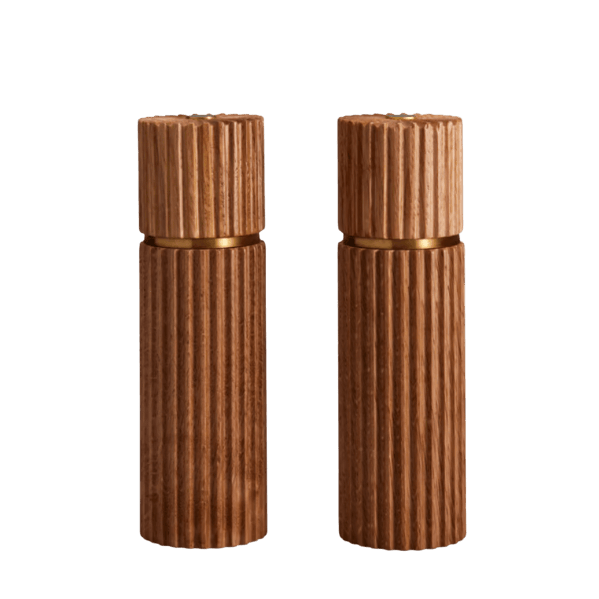 Ionic Salt + Pepper Mills Set in Natural Oak