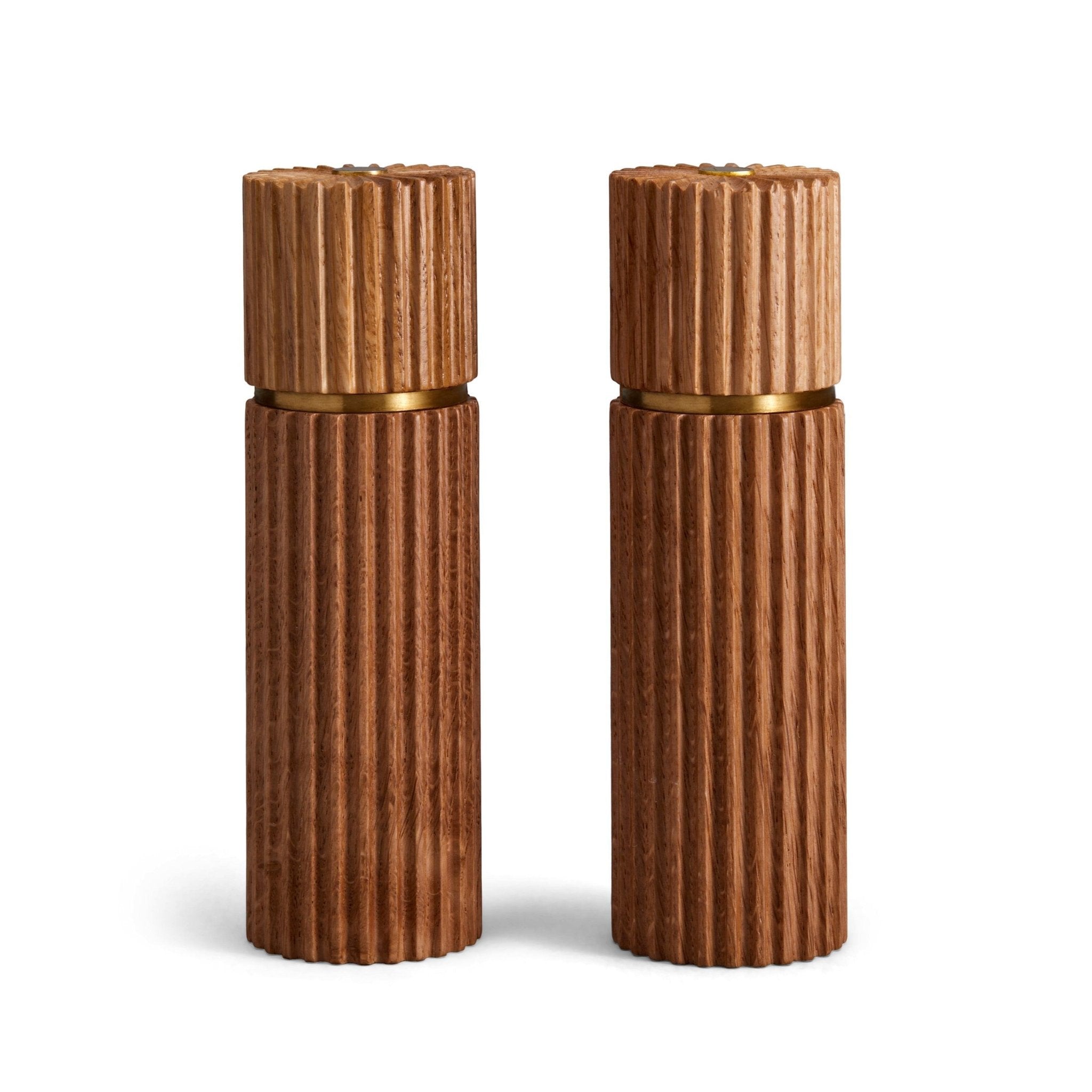 Ionic Salt + Pepper Mills Set in Natural Oak