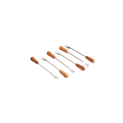 Italian Olivewood Aperitivo Forks - Set of 6