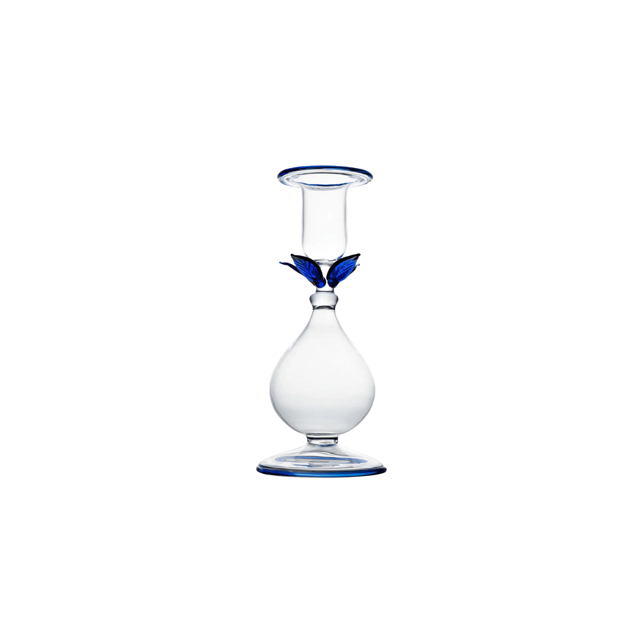 La BoHeme Clear Candlestick with Leaves