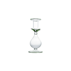 La BoHeme Clear Candlestick with Leaves